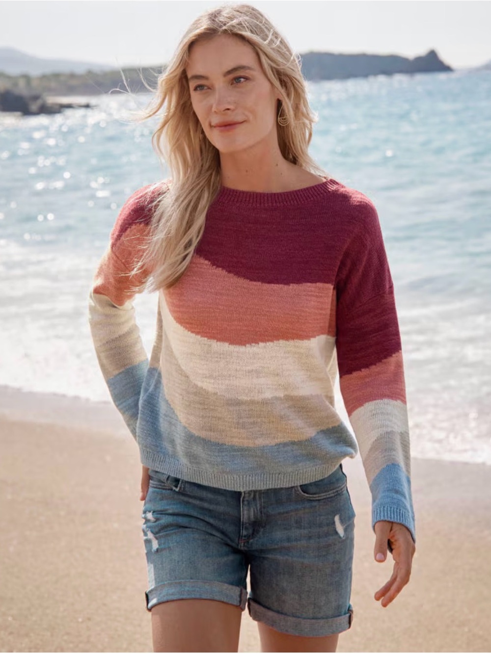 Garnet hill skyline sweater, size medium, great condition, perfect beach sweater